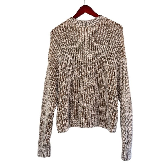 Banana Republic oversized ribbed knit sweater chunky latte brown womens small - Picture 7 of 11